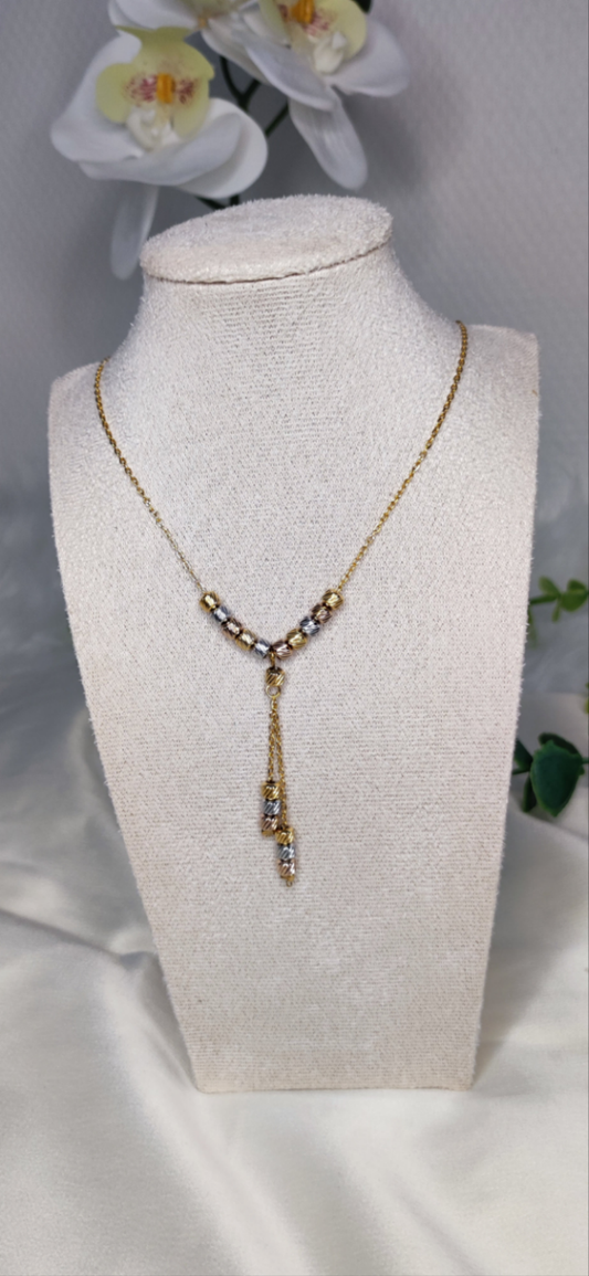 Collier perles en acier inoxydable