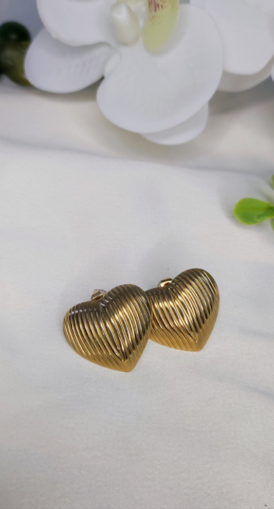 Boucles d'oreilles coeur en acier inoxydable