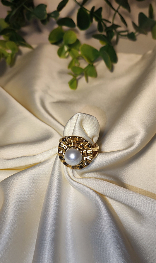 Bague perle en acier inoxydable