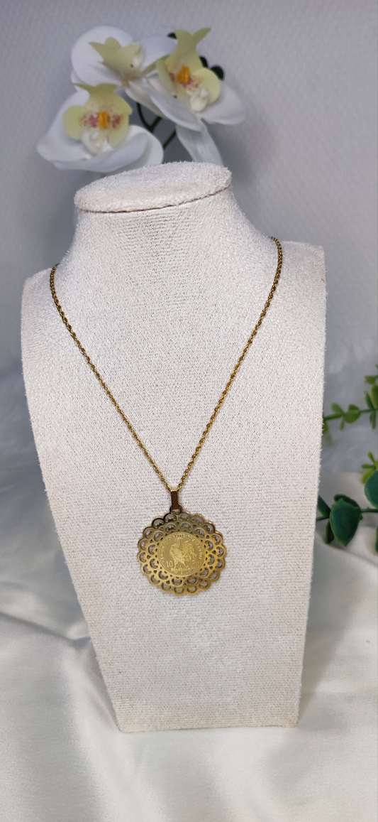 Collier coq en acier inoxydable