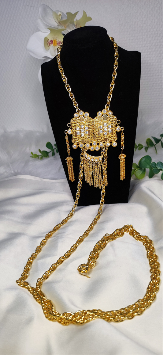 Collier cravache boulahya deux tétes en acier inoxydable