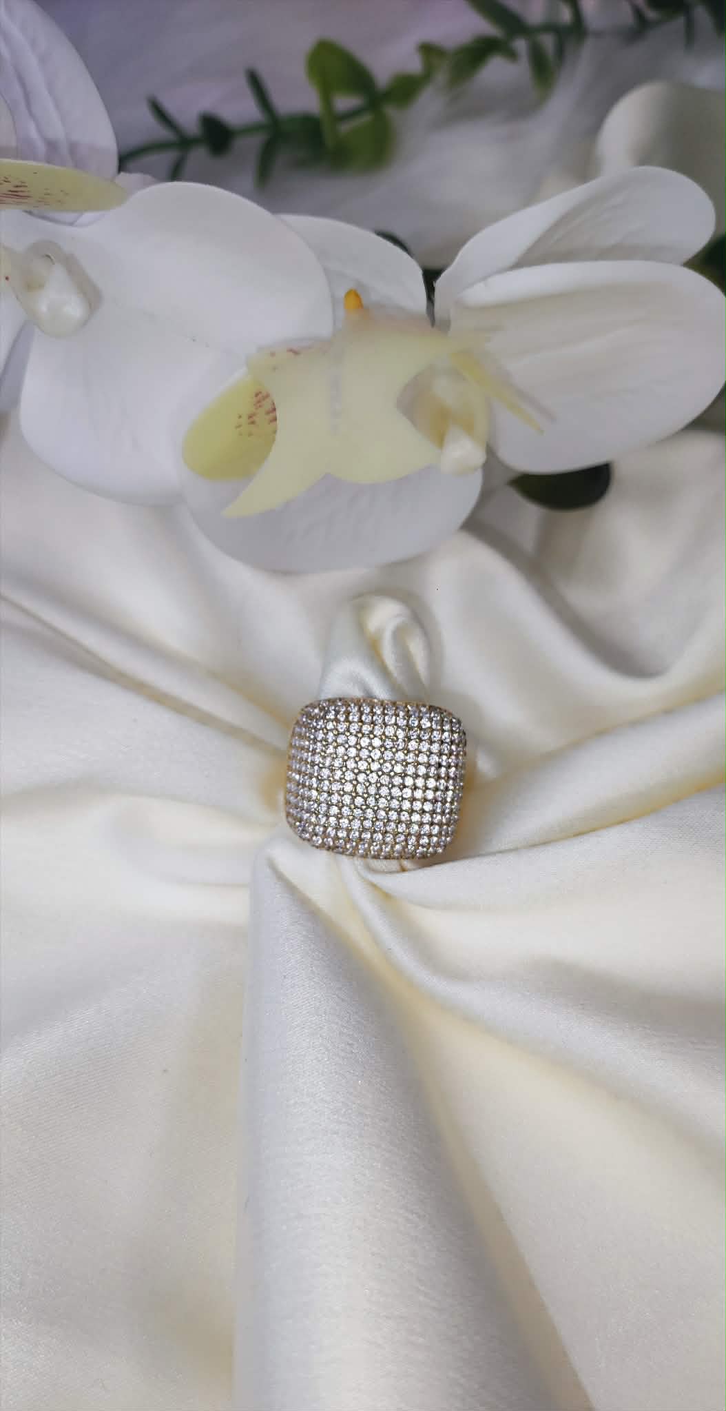 Bague carré strass